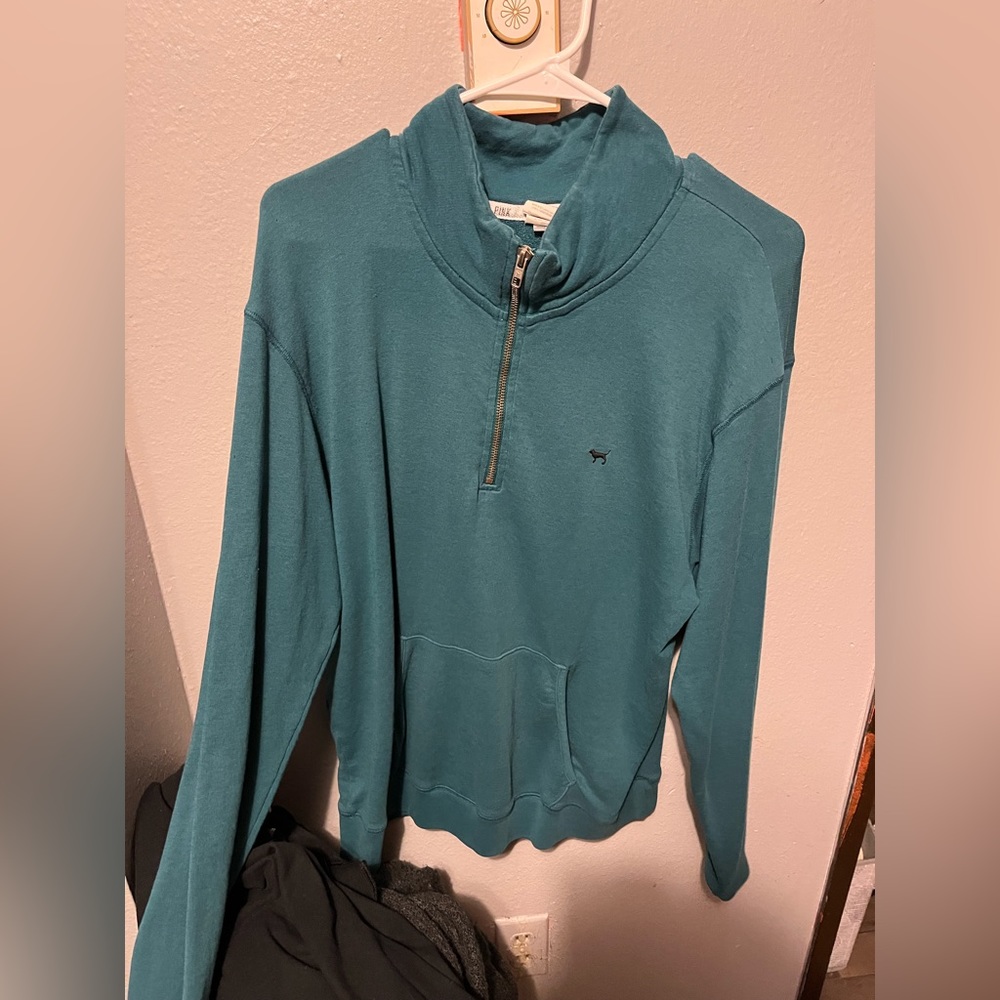 PINK brand dark blue quarter zip